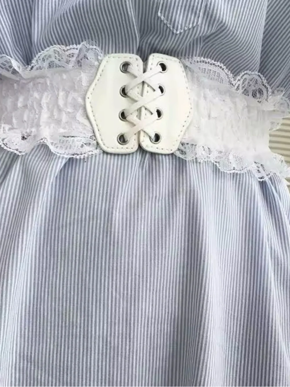 White Lace Elastic Corset Belt for Kids